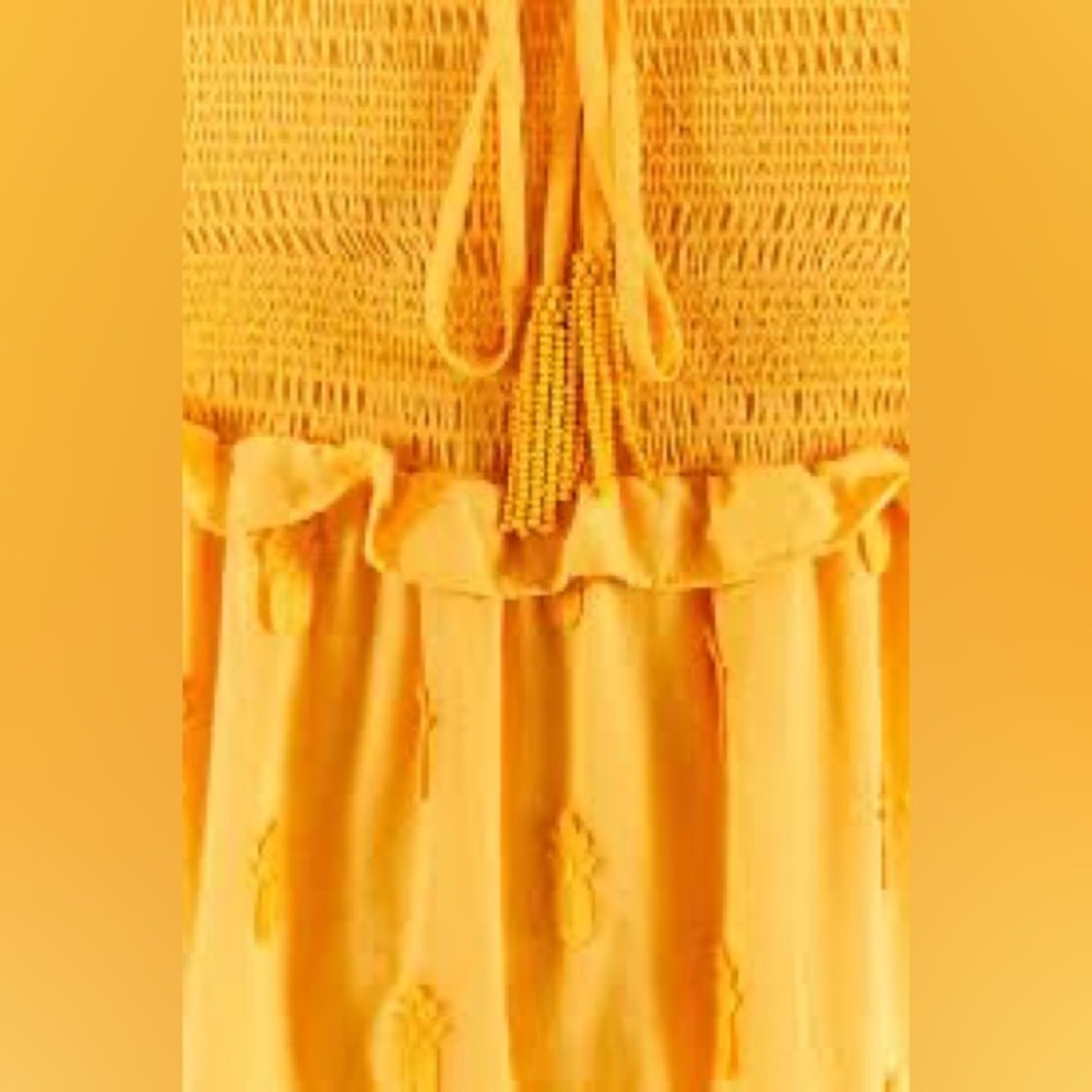 Farm Rio 3D pineapple 🍍 tiered midi dress
